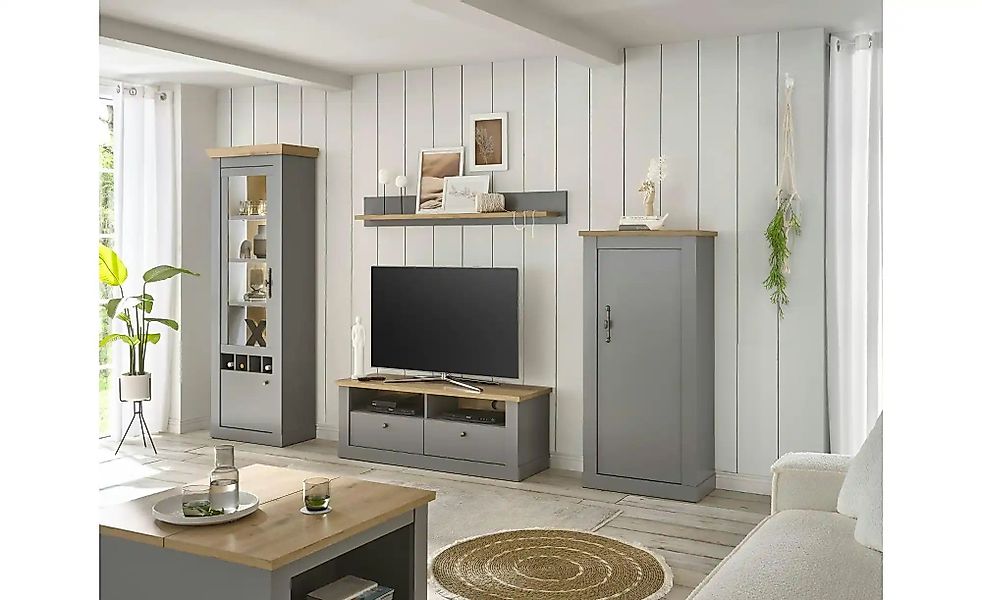 Wohnwand   ¦ grau ¦ Maße (cm): B: 296 H: 201 Kommoden & Sideboards > Wohnwä günstig online kaufen