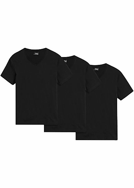 bonprix T-Shirt "T-Shirt mit V-Ausschnitt (3er Pack)" Packung, 3, 3 Stk. tl günstig online kaufen