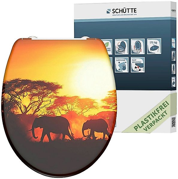 Schütte WC-Sitz Africa, Duroplast, mit Absenkautomatik und Schnellverschlus günstig online kaufen
