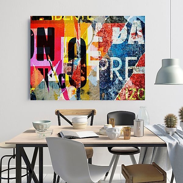 queence Acrylglasbild »Papierstücke«, Buchstaben-Kunst-Fashion, Fine Art-Pr günstig online kaufen
