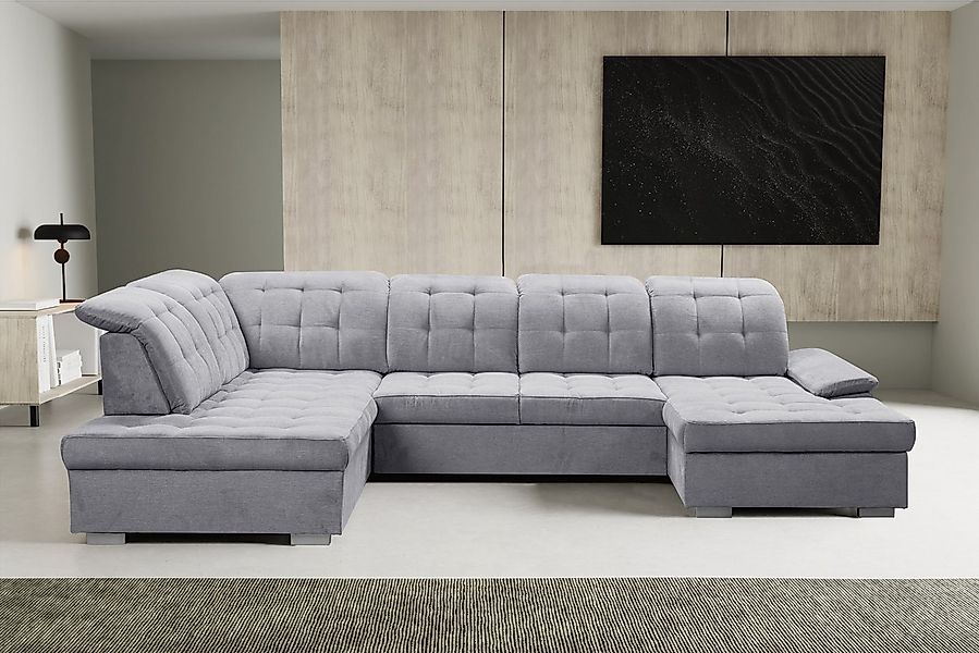 WERK2 Wohnlandschaft Kordula-New Multifunktion Couch, Breite 332cm, U-Form, günstig online kaufen