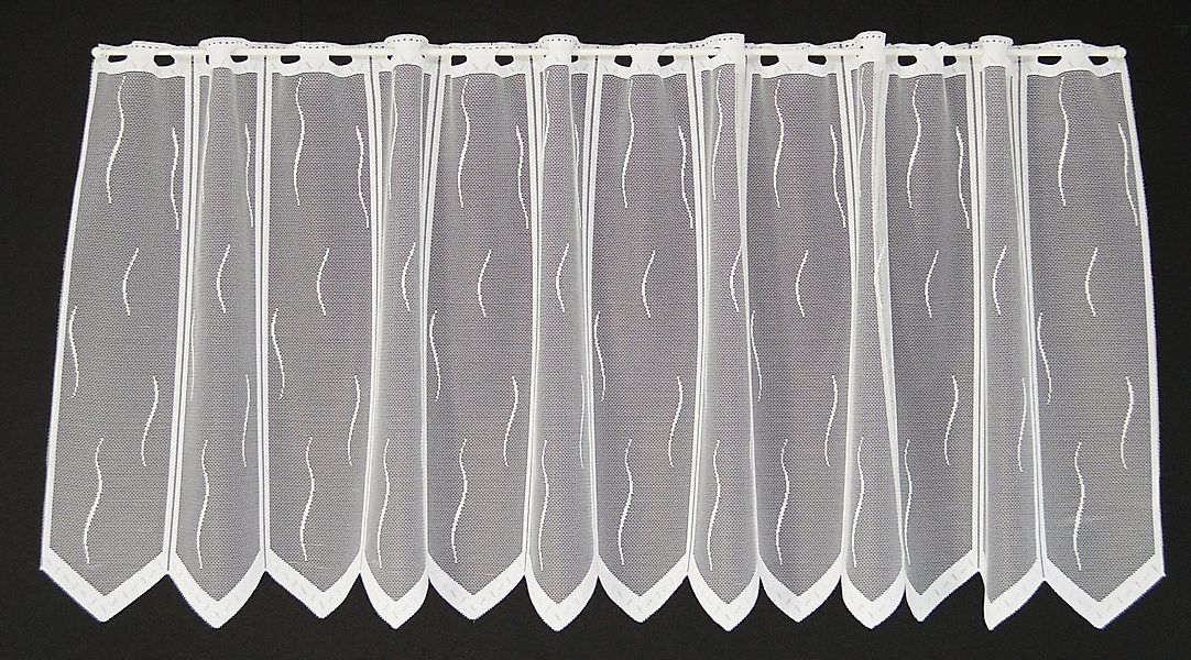 Gardinen Kranzusch Scheibengardine mit kleinem Wellenmuster, Stangendurchzu günstig online kaufen