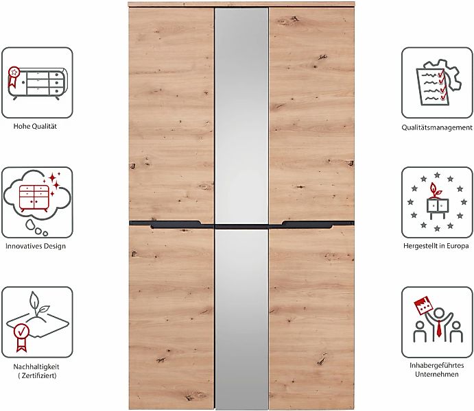 Innostyle Garderobenschrank "MEMPHIS, TOPSELLER", (), Artisan Eiche Optik, günstig online kaufen