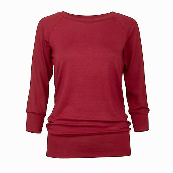 Yamadhi 3/4-Arm-Shirt Casual ¾ Yoga Longsleeve, Viskose, Bordeaux M günstig online kaufen