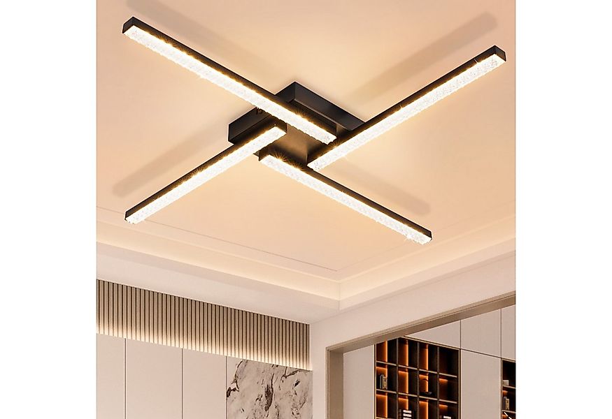 ZMH LED Deckenleuchte 4 Flammig 20W Schlafzimmerlampe Kristall Warmweiß für günstig online kaufen
