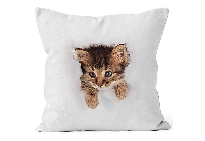 MoonWorks Dekokissen Kissen-Bezug mit süßem Katzen-Aufdruck Katzen Baby sch günstig online kaufen