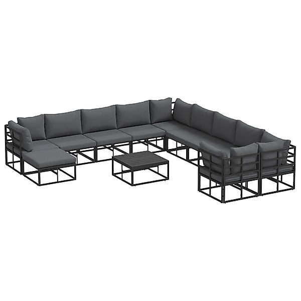 vidaXL Garten-Sofa-Set 12-Tlg Schwarz Metall 3378941 günstig online kaufen