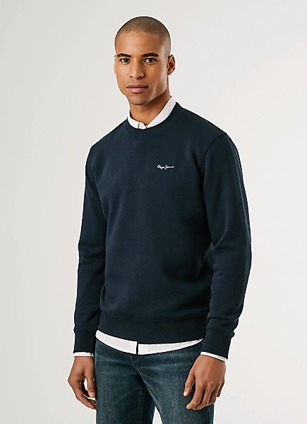 Pepe Jeans Sweatshirt "MACBETH SMALL LOGO PLAIN CREW" mit Rundhals, Label-S günstig online kaufen