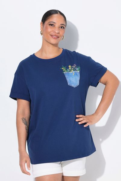 MIAMODA T-Shirt T-Shirt Boxy Fit Brusttaschen-Druck günstig online kaufen