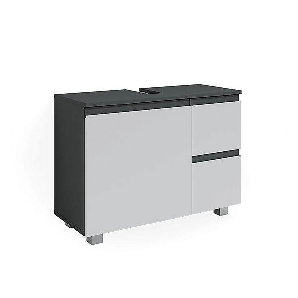 Vicco Waschbeckenunterschrank J-Shape Weiß/Anthrazit 80 x 61 cm günstig online kaufen