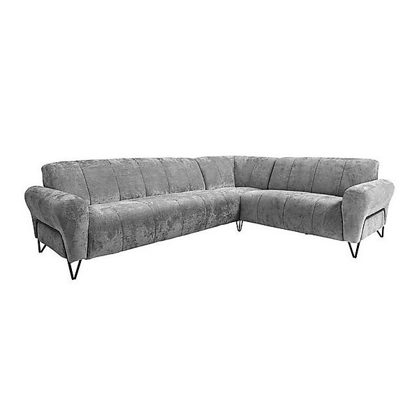 Beautysofa Ecksofa mit Metallbeine in schwarzer VOLARE L, mit höchstem Sitz günstig online kaufen