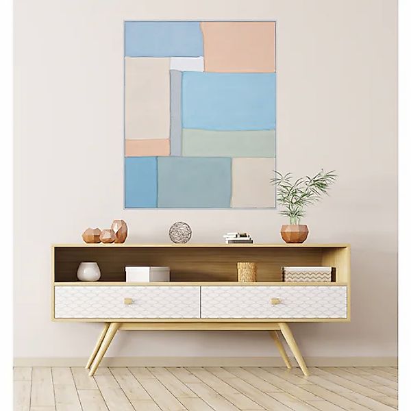 GILDE Bild mit Rahmen »Bild rechteckig Cubic mehrfarbig H. 102 cm«, (1 St.) günstig online kaufen