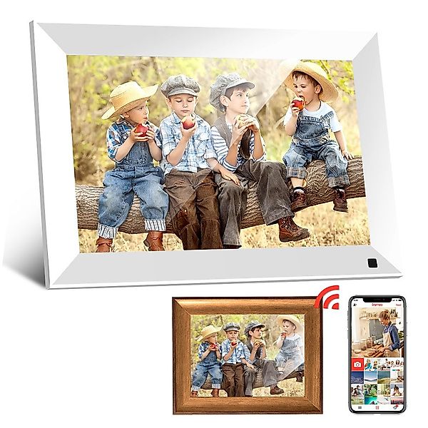 HT Digitaler Fotorahmen 10.1" und Holzfotorahmen günstig online kaufen
