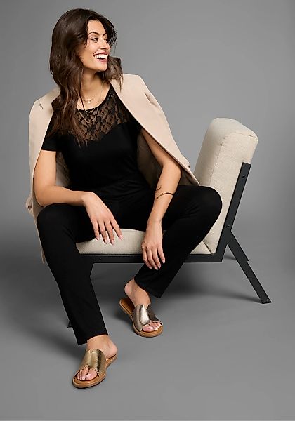 Laura Scott Jumpsuit, mit Spitzeneinsatz & bequemen Gummizugbund - NEUE KOL günstig online kaufen