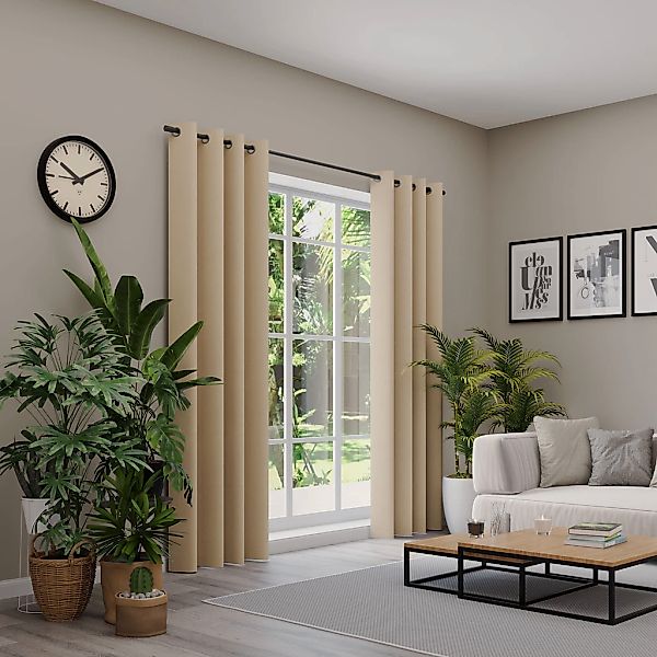 Neutex for you Vorhang "BELMONDO" Ösen 1 Stk. tlg. Uni mit samtiger Oberflä günstig online kaufen