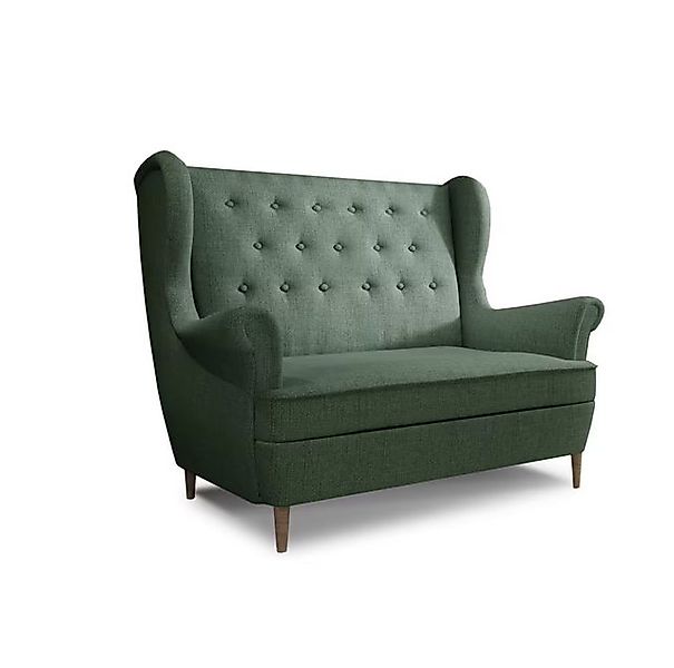 Feldmann-Wohnen Sofa Aros, 2-Sitzer, mit Rückenlehne und Holzfüßen 1 Teile, günstig online kaufen