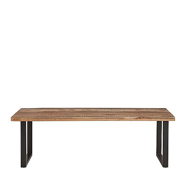Esstisch Holz und Metall im Industry und Loft Stil Bügelgestell günstig online kaufen