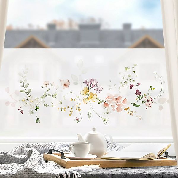 Fensterfolie Zarte Blüten Bordüre günstig online kaufen