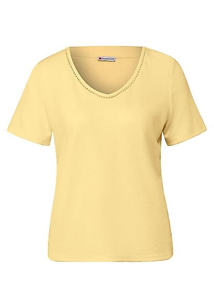 STREET ONE Shirttop – Unifarbenes Shirt in Leinen-Optik mit V-Ausschnitt un günstig online kaufen