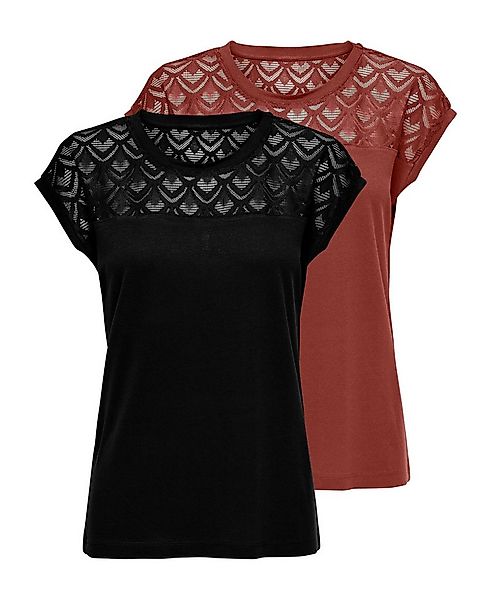 ONLY Kurzarmshirt ONLNICOLE LIFE S/S MIX TOP 2 PACK CS JRS (Packung, 2-tlg. günstig online kaufen