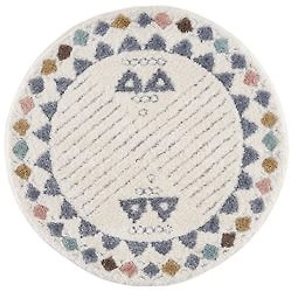 payé Teppich Nara-3034 Hochflor 200x200 cm Rund Multi Rautenmuster günstig online kaufen