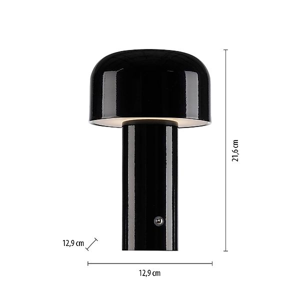 Just Light. LED-Akku-Tischleuchte Agnes Schwarz 21,6 cm x Ø 12,9 cm günstig online kaufen