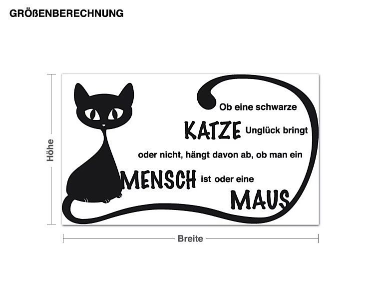 Wandtattoo Spruch Schwarze Katze günstig online kaufen