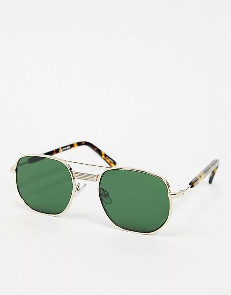 Spitfire – Nailsea – Goldene Pilotensonnenbrille mit grünen Gläsern günstig online kaufen
