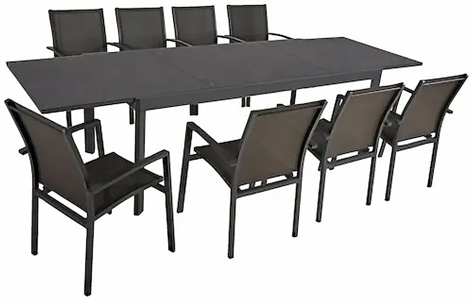 Garden Pleasure Garten-Essgruppe »NEREA« 9 Stk. tlg. mit ausziehbarem Tisch günstig online kaufen