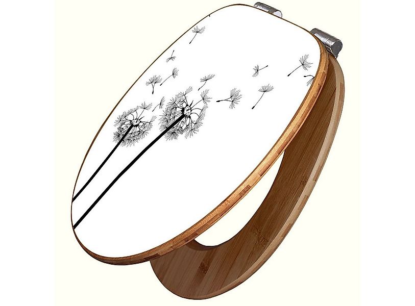 banjado WC-Sitz aus Bambus Motiv Pusteblume 2 (umweltfreundliches Material, günstig online kaufen