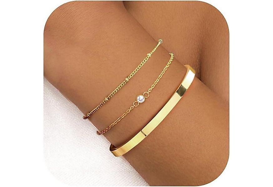 LuxusKollektion Ketten und Armband Set Damen Armband Set Gold 14 Karat Verg günstig online kaufen
