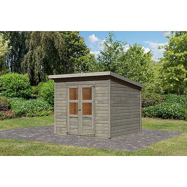 Karibu Gartenhaus Vellinge 6 Vorvergraut 219 x 238 x 240 cm günstig online kaufen