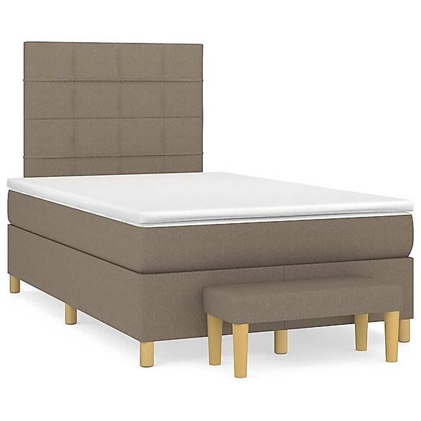 vidaXL Boxspringbett, Boxspringbett mit Matratze Taupe 120x190 cm Stoff günstig online kaufen