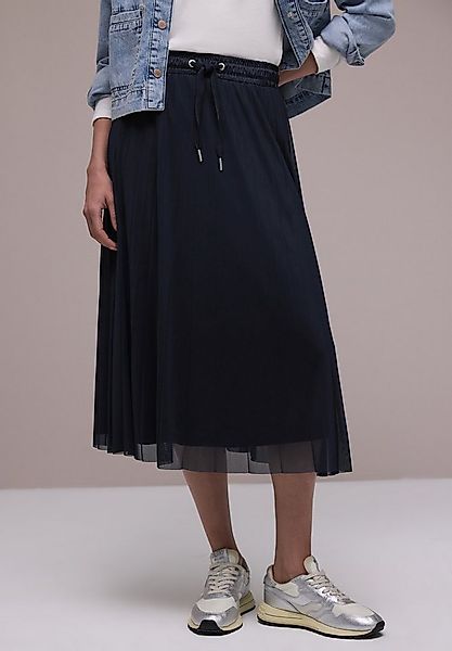 STREET ONE Midirock aus Mesh in Plisséestruktur günstig online kaufen
