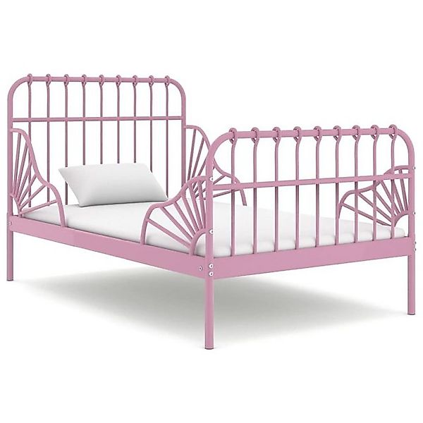 furnicato Bettgestell Ausziehbett Rosa Metall 80x130/200 cm günstig online kaufen