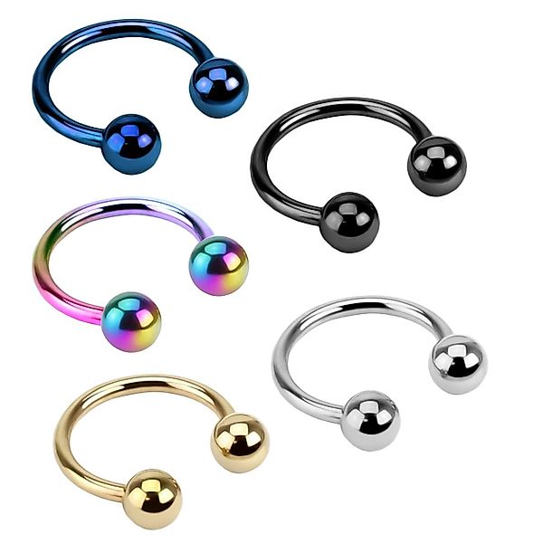 viva-adorno Nasenpiercing-Set Hufeisen Piercing Edelstahl Kugeln günstig online kaufen