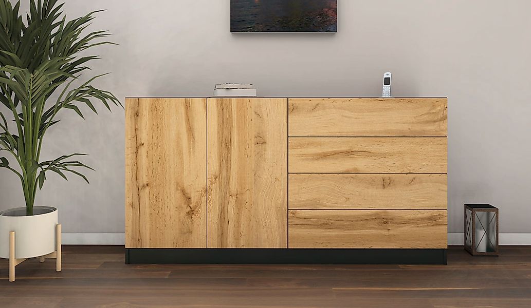 borchardt Möbel Sideboard "Vaasa, Kommode mit 2 Türen und 4 Schubkästen auf günstig online kaufen