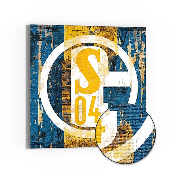 DEQORI Leinwandbild 'Wappen Schalke 04', 'Wappen günstig online kaufen