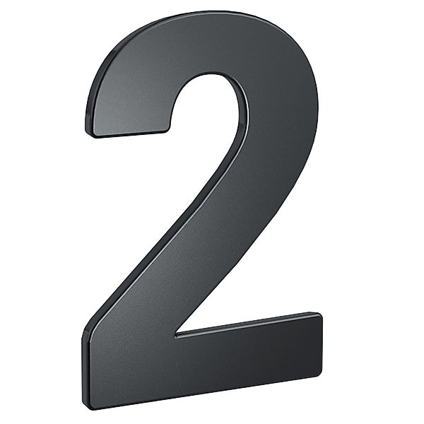 BASI Hausnummer, (Packung), aus Stahl, anthrazit, Wetterfest, Ziffer 2 günstig online kaufen