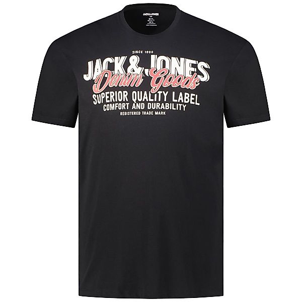 Jack&Jones T-Shirt mit Label-Print Farbe schwarz Größe: 3XL günstig online kaufen