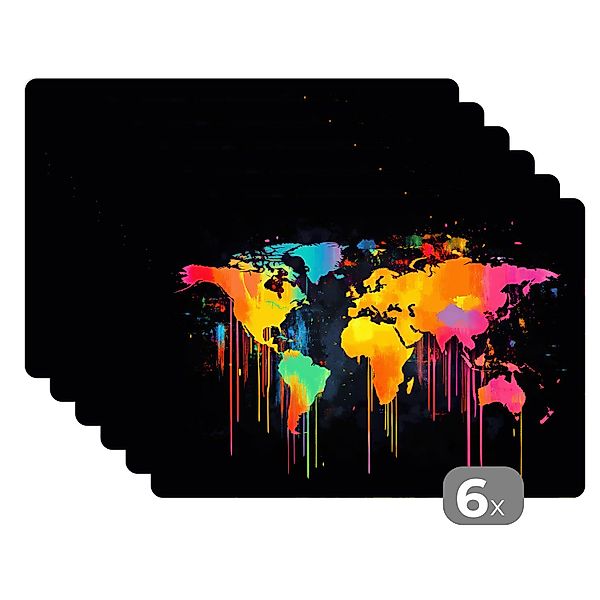 MuchoWow Platzset Weltkarte - Farbe - günstig online kaufen