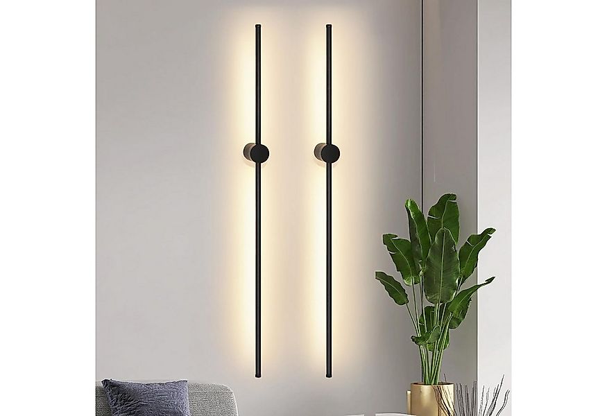 Nettlife LED Wandleuchte Schwarz innen 2ER 60CM 3000K Modern Wandlampe Indi günstig online kaufen