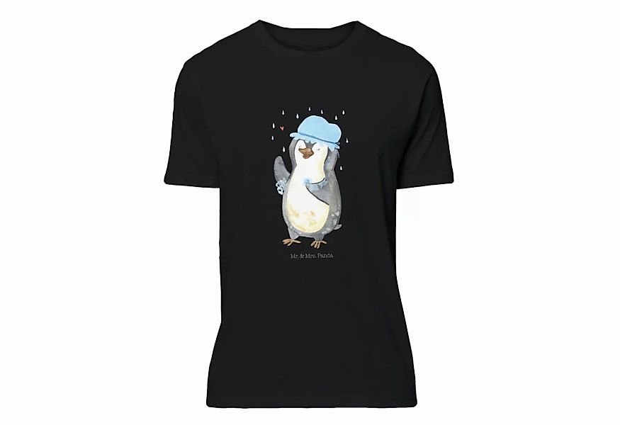 Mr. & Mrs. Panda T-Shirt Pinguin duscht - Schwarz - Geschenk, singen, Pingu günstig online kaufen
