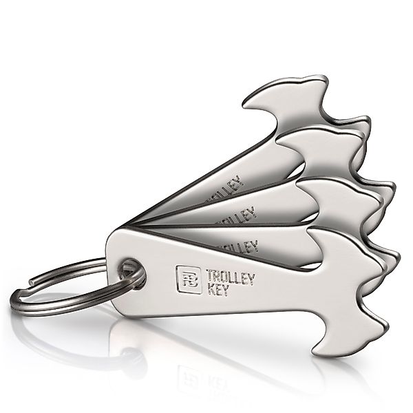 FABACH Schlüsselanhänger Trolley Key Silber Einkaufswagenlöser günstig online kaufen