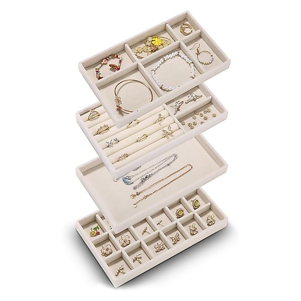 LEAZZLE Schmuckablage Schmuckaufbewahrungsbox Schmucktablett Schmuckorganis günstig online kaufen