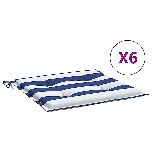 vidaXL Sitzauflage Gartenstuhl-Kissen 6 Stk. Blau günstig online kaufen
