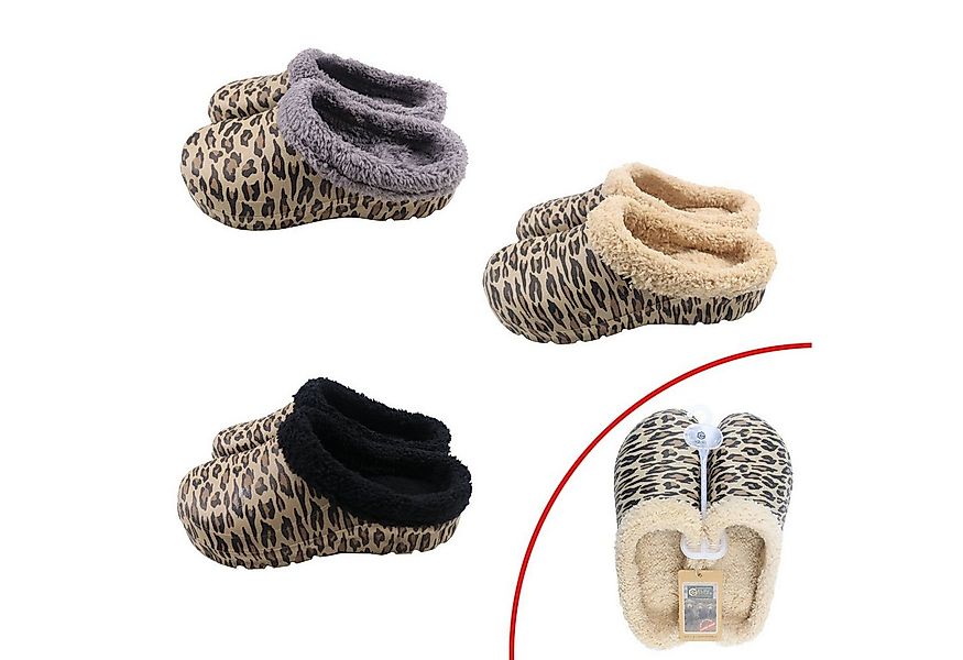 VewoTex Damen Clogs Leo mit Teddy Kunstfell » günstige Damenschuhe Clog (Pa günstig online kaufen