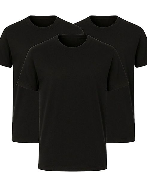fashionshowcase T-Shirt Herren Basic Schwarz (3er Pack) – Unterziehshirt au günstig online kaufen