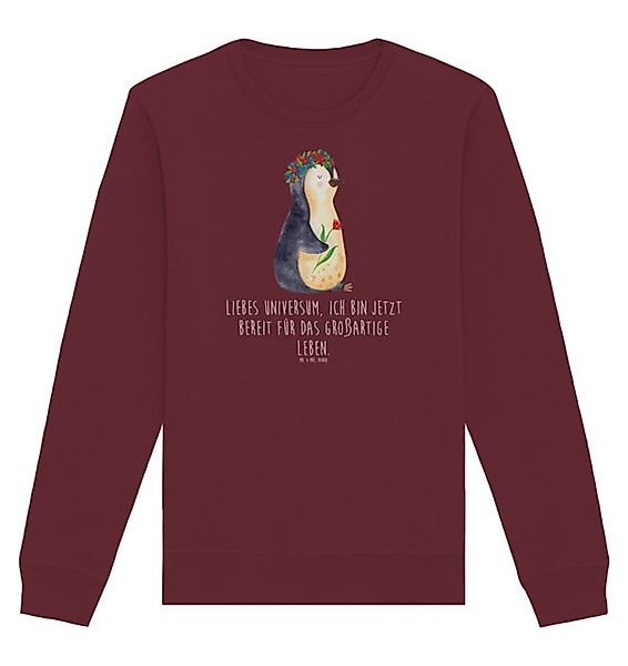 Mr. & Mrs. Panda Longpullover Größe L Pinguin Blumen - Burgundy - Geschenk, günstig online kaufen