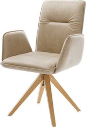 DELIFE Polsterstuhl Vinja-Flex, Holzgestell kantig Natur günstig online kaufen